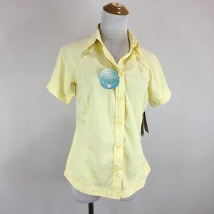 NWT COLUMBIA Titanium Serene Yellow UPF30 Silver Ridge Wicking Vented Shirt